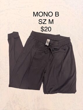 Mono B Black Slim Active Joggers